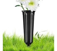 Cemetery Vase For Grave - ABS Stake Mounted Memorial Flower Holder | Outdoor Grave Vase For Gravestone Floral Arrangement Decoration | Cemetery Graveyard Tombstone Memorial Site Flower Display Use