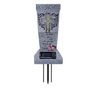 Cemetery Vases - Solar Lighted Memorial Vase, Outdoor Tombstone Flower Holder, For Grave With Spikes | Graveyard Decoration Garden Ornament Spike Container Lighted Cemetery Accessory For Grave Memory