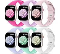 CeMiKa 6 Pack Sport Correas Compatible con Apple Watch Correa 40mm 41mm 38mm 42mm (Series 11 10) - Silicona Sport Correa para iWatch SE Series 11 10 9 8 7 6 5 4 3, Mujeres Hombres