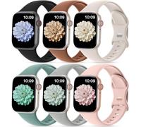 CeMiKa 6 Pack Sport Correas Compatible con Apple Watch Correa 44mm 46mm 45mm 49mm 42mm (Series 3 2 1) - Silicona Sport Correa para iWatch Ultra 2 Ultra Series 10 9 8 7 6 5 4 3, Mujeres Hombres