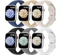 CeMiKa 6 Pack Sport Correas Compatible con Apple Watch Correa 44mm 46mm 45mm 49mm 42mm (Series 3 2 1) - Silicona Sport Correa para iWatch Ultra 2 Ultra Series 10 9 8 7 6 5 4 3, Mujeres Hombres