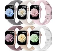 CeMiKa 6 Pack Sport Correas Compatible con Apple Watch Correa 44mm 46mm 45mm 49mm 42mm (Series 3 2 1) - Silicona Sport Correa para iWatch Ultra 2 Ultra Series 11 10 9 8 7 6 5 4 3, Mujeres Hombres
