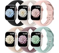 CeMiKa 6 Pack Sport Correas Compatible con Apple Watch Correa 44mm 46mm 45mm 49mm 42mm (Series 3 2 1) - Silicona Sport Correa para iWatch Ultra 2 Ultra Series 11 10 9 8 7 6 5 4 3, Mujeres Hombres