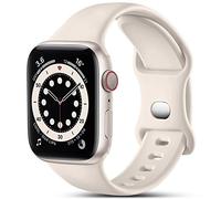 CeMiKa Compatible con Apple Watch Correa 38mm 40mm 41mm 42mm 44mm 45mm 46mm 49mm, Deportivas Silicona Repuesto Correas para iWatch SE Series 11 10 9 8 7 6 5 4 3 SE3, 38mm/40mm/41mm-S/M, Blancoestrella