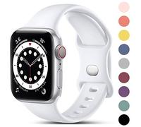 CeMiKa Compatible con Apple Watch Correa 38mm 40mm 41mm 42mm 44mm 45mm 46mm 49mm, Deportivas Silicona Repuesto Correa para iWatch SE SE3 Series 11 10 9 8 7 6 5 4 3 2 1, 42mm/44mm/45mm/49mm-M/L, Blanco
