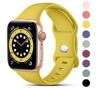 CeMiKa Compatible con Apple Watch Correa 38mm 40mm 41mm 42mm 44mm 45mm 46mm 49mm, Deportivas Silicona Repuesto Correas para iWatch SE Series 11 10 9 8 7 6 5 4 3 SE3, 38mm/40mm/41mm-S/M, Amarillo Mango