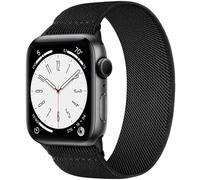 CeMiKa Compatible con Correa Apple Watch 49mm 46mm 45mm 44mm 42mm Hombre Mujer, Repuesto de Nylon Trenzado Suave Elástico Deportivo Solo Loop para iWatch Serie 10 9 8 7 SE 6 5 4 3 Ultra 2 1,Negro-L
