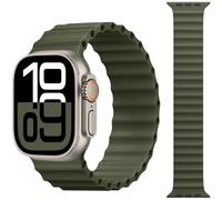 CeMiKa Correa Loop Solo Deportiva Oceán Compatible con Correa Apple Watch de 49mm 46mm 45mm 44mm 42mm, Pulsera Silicona Suave Diseñada para iWatch Ultra 2 Ultra Series 10 9 8 7 6 5 4 3, Verde