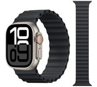 CeMiKa Correa Loop Solo Deportiva Oceán Compatible con Correa Apple Watch de 49mm 46mm 45mm 44mm 42mm, Pulsera Silicona Suave Diseñada para iWatch Ultra 2 Ultra Series 10 9 8 7 6 5 4 3, Negro