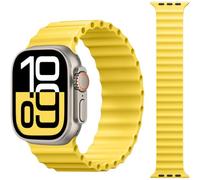 CeMiKa Correa Loop Solo Deportiva Oceán Compatible con Correa Apple Watch de 49mm 46mm 45mm 44mm 42mm, Pulsera Silicona Suave Diseñada para iWatch Ultra 2 Ultra Series 10 9 8 7 6 5 4 3, Amarillo