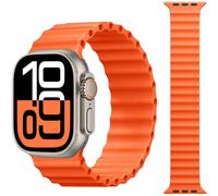 CeMiKa Correa Loop Solo Deportiva Oceán Compatible con Correa Apple Watch de 49mm 46mm 45mm 44mm 42mm, Pulsera Silicona Suave Diseñada para iWatch Ultra 2 Ultra Series 10 9 8 7 6 5 4 3, Naranja