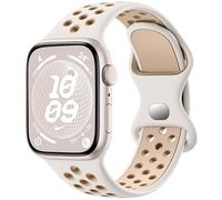 CeMiKa Correas Deportivas Compatible con Correa Apple Watch 42mm 44mm 45mm 46mm 49mm, Correa de Silicona Transpirable para iWatch Series 10 9 8 7 6 5 4 SE Ultra Ultra 2, Estrella/Té con Leche
