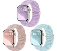 CeMiKa Correas Trenzada para Correa Apple Watch 49mm 45mm 46mm 44mm 42mm Hombre Mujere, Pulsera de deportiva elástica solo loop de nylon para iWatch Series 11 10 9 8 7 6 5 4 SE Ultra 3 2 1, Paquete 3