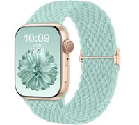 CeMiKa Trenzada Correas Compatibles con Apple Watch Correa 40mm 38mm 41mm 42mm, Correas de Reemplazo Estirables Elásticos para iWatch Series 11 10 9 8 7 6 5 4 SE Ultra 3 2 1, Mujer Hombres, AzulVerde