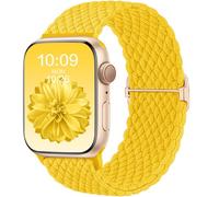 CeMiKa Trenzada Correas Compatibles con Apple Watch Correa 40mm 41mm 42mm 38mm, Correas de Reemplazo Estirables Elásticos para iWatch Series 11 10 9 8 7 6 5 4 SE Ultra 3 2 1, Mujer Hombres, Amarillo