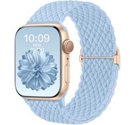 CeMiKa Trenzada Correas Compatibles con Apple Watch Correa 41mm 42mm 38mm 40mm, Correas de Reemplazo Estirables Elásticos para iWatch Series 11 10 9 8 7 6 5 4 SE Ultra 3 2 1, Mujer Hombres, Azul claro