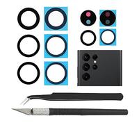 Cemobile Lente de cámara trasera de repuesto para Samsung Galaxy S22 Ultra de 6.8 pulgadas 5G todos los portadores con adhesivo preinstalado, pinzas antiestáticas, kit de herramientas de reparación de