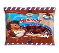 Cémoi Pe Erizo de malvavisco, chocolate con leche derretido de caramelo cubierto de bolas crujientes y cereales, 160 g