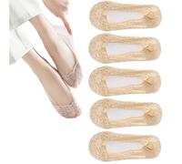 Cemssitu 5 Pairs Lace No Show Liner Socks for Women, Soft & Breathable Casual Non Slip Low Cut Boat Socks Crochet Footies Socks (Skin,One Size)