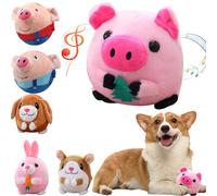 Cemssitu Active Moving Pet Plush Toy for Dogs, Interactive Dog Toys for Boredom, Squeaky Dog Toys Small Breed, Puppy Toys To Keep Them Busy, Easter Dog Toys (Pink Pig)