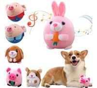 Cemssitu Active Moving Pet Plush Toy for Dogs, Interactive Dog Toys for Boredom, Squeaky Dog Toys Small Breed, Puppy Toys To Keep Them Busy, Easter Dog Toys (Pink Bunny)