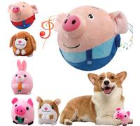 Cemssitu Active Moving Pet Plush Toy for Dogs, Interactive Dog Toys for Boredom, Squeaky Dog Toys Small Breed, Puppy Toys To Keep Them Busy, Easter Dog Toys (Blue Pig)