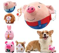 Cemssitu Active Moving Pet Plush Toy for Dogs, Interactive Dog Toys for Boredom, Squeaky Dog Toys Small Breed, Puppy Toys To Keep Them Busy, Easter Dog Toys (Red Pig)