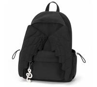 Cemssitu Angel Wings Backpack for Women, Cute Y2K Nylon Daypack for Travel (Black,Music Note Charm Style)
