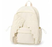 Cemssitu Angel Wings Backpack for Women, Cute Y2K Nylon Daypack for Travel (Cream,Music Note Charm Style)