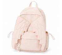 Cemssitu Angel Wings Backpack for Women, Cute Y2K Nylon Daypack for Travel (Pink,Music Note Charm Style)