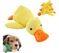 Cemssitu Calming Duck Dog Toy, The Mellow Dog Calming Duck, Yellow Duck Dog Toy, with Quack-Quack Sound, Plush Squeaky Dog Toys for Small, Medium, and Large Breeds (Yellow-Medium)