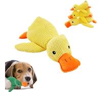 Cemssitu Calming Duck Dog Toy, The Mellow Dog Calming Duck, Yellow Duck Dog Toy, with Quack-Quack Sound, Plush Squeaky Dog Toys for Small, Medium, and Large Breeds (Yellow-Small)