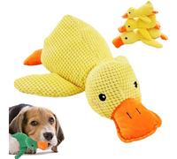 Cemssitu Calming Duck Dog Toy, The Mellow Dog Calming Duck, Yellow Duck Dog Toy, with Quack-Quack Sound, Plush Squeaky Dog Toys for Small, Medium, and Large Breeds (Yellow-Large)