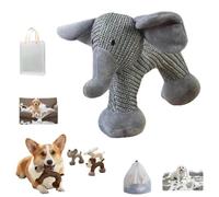 Cemssitu Linen Safari Companions Squeaky Dog Toys-Dog Toy with Squeaker，Durable、Linen Animals for Small Medium Big Dogs, Tough Chewers Dog Squeaky Toy for Boredom Relief&Interactive Play (Grey)