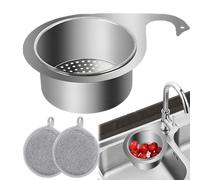 Cemssitu Stainless Steel Swan Sink Strainer Basket, Triangle Kitchen Sink Drain Basket, Corner Sink Strainer, Over The Sink Colander, Food Catcher Basket for Filter Kitchen Waste Wash Fruit (1 Pack)