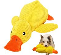 Cemssitu The Mellow Dog Calming Duck Dog Toy, Cutated Calming Pillow for Dogs, Dog Duck Toy with Quacking Sound, Dog Stuffed Animals Chew Toy for Any Size Dog (Yellow)