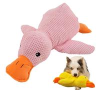 Cemssitu The Mellow Dog Calming Duck Dog Toy, Cutated Calming Pillow for Dogs, Dog Duck Toy with Quacking Sound, Dog Stuffed Animals Chew Toy for Any Size Dog (Pink)