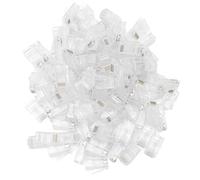 CEMTUKLBP 100 piezas de conectores de cristal para redes, conectores de cable Ethernet con chips de cobre chapados en oro de 3U, terminales de enchufe RJ45 8P8C de material PC de alta pureza