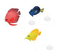 CEMTUKLBP 3Pcs Silicone Floating Glowing Clownfish, Artificial Tropical Fish Decoration, Glow in Dark Aquarium Ornament with Suction Cup and Fishing Line for Freshwater Saltwater Fish Tank