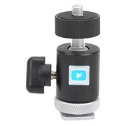 CEMTUKLBP Cabeza de Bola Multifuncional de aleación de Aluminio con Base de Zapata fría, Cabeza de Bola compacta para cámara con Soporte para luz de Relleno, micrófono y Smartphone, ajustabl