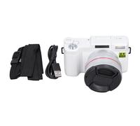 CEMTUKLBP Cámara Digital 4K Detección de Rostro Enfoque automático Antivibración Cámara de vlogging de 48MP con Tarjeta 32G Pantalla abatible de 3 Pulgadas y 180 Grados Lente Macro Gran (Blanca)