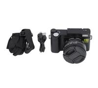 CEMTUKLBP Cámara Digital 4K Detección de Rostro Enfoque automático Antivibración Cámara de vlogging de 48MP con Tarjeta 32G Pantalla abatible de 3 Pulgadas y 180 Grados Lente Macro Gran (Negra)