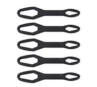 CEMTUKLBP Juego de llaves de doble punta de 5 piezas, herramienta de llave autoajustable, llave de doble cabeza de acero de aleación de 8 mm a 22 mm, llave multifuncional universal con (negro)