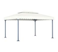 Cenador 400x300 cm Crema Aluminio Acero Gazebo Jardín con Techo Oxford PA para Cenas Barbacoas Reuniones Familiares