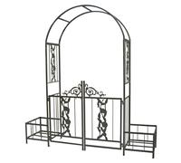 Cenador De Jardín con Macetero, Arco De Jardín con Puerta, Arco De Jardín De Metal para Plantas Trepadoras, Rosas, Enredaderas, Arco De Jardín Al Aire Libre para Ceremonia De Decoración De Fiesta Nupc