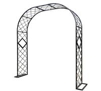 Cenador de jardín de metal galvanizado negro duradero de 2,3 m de alto x 2 m de ancho, enrejado para plantas trepadoras, decoración ideal al aire libre para bodas y eventos