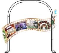 Cenador de jardín de metal resistente, arco de jardín de rosas, para decoración de boda, perfecto para una gran entrada a tu jardín, patio o pasarela, N (tamaño: 2,4 m x 2,2 m x 25 cm, color: negro)