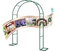 Cenador de jardín de metal resistente, arco de jardín de rosas, para decoración de boda, perfecto para una gran entrada a tu jardín, patio o pasarela, N (tamaño: 1,4 m x 2,3 m x 25 cm, color: verde)