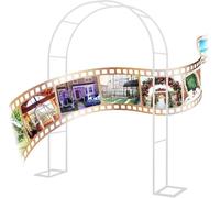 Cenador de jardín de metal resistente, arco de jardín de rosas, para decoración de boda, perfecto para una gran entrada a tu jardín, patio o pasarela, N (tamaño: 1,8 m x 2,2 m x 40 cm, color: blanco)