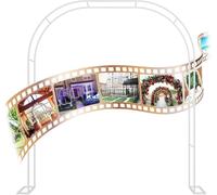 Cenador de jardín de metal resistente, arco de jardín de rosas, para decoración de boda, perfecto para una gran entrada a tu jardín, patio o pasarela, N (tamaño: 2,4 m x 2,2 m x 25 cm, color: blanco)